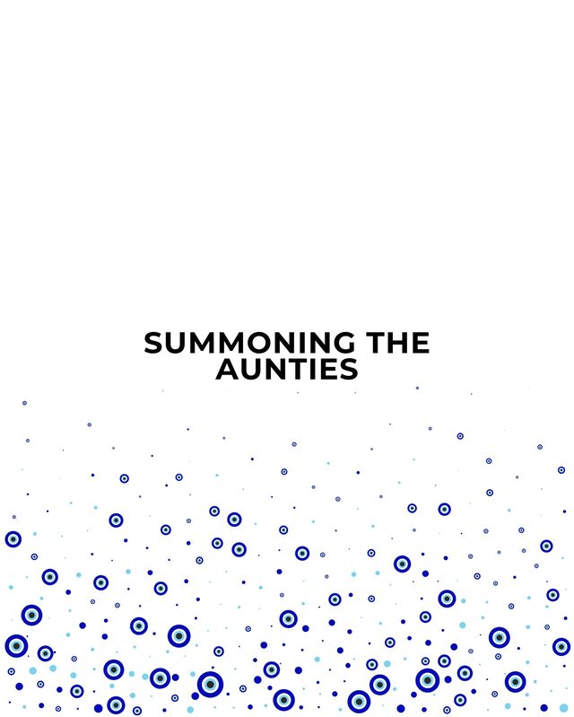 White answer card: Summoning the aunties