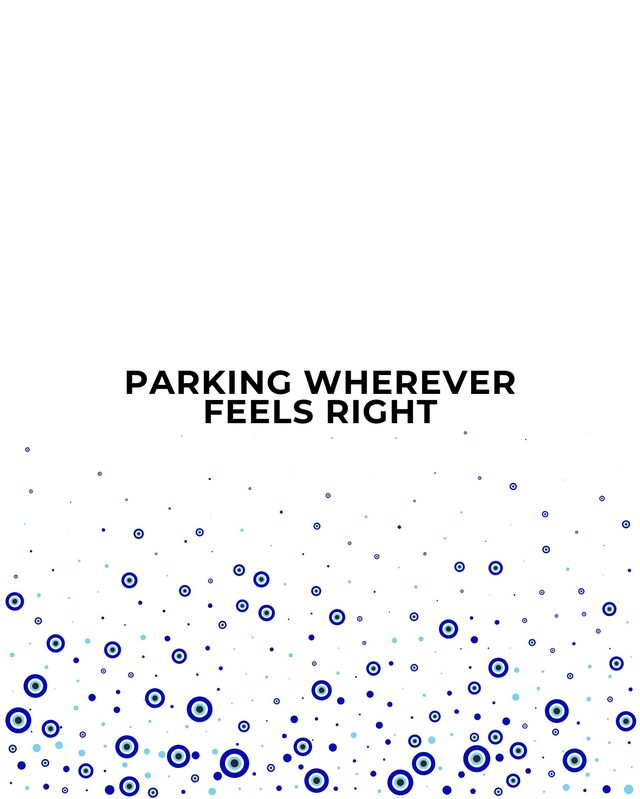 White answer card: Parking wherever feels right